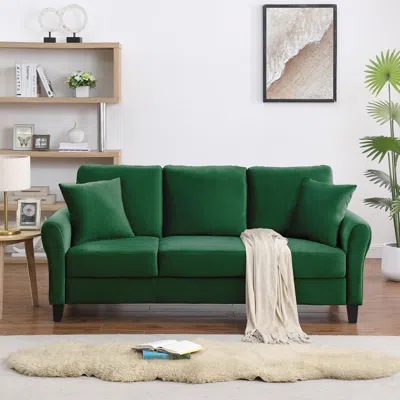 Streamdale Furniture Streamdale Modern 78" Velvet Couch With 2 Pillows