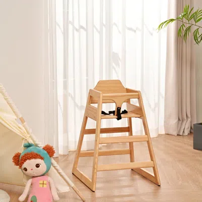 Streamdale Furniture Streamdale Sturdy Pine Wood Baby Chair With Adjustable Safety Straps