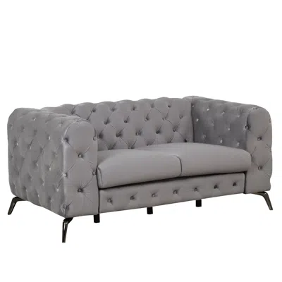 Streamdale Furniture Streamdale 63" Velvet Upholstered Loveseat Sofa