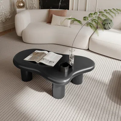 Streamdale Furniture Streamdale 40 Inch Black Cloud Shaped Coffee Table For Living Room