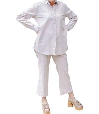 Pure Amici Combo Button Shirt In Sand In Purple