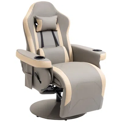 Streamdale Furniture Streamdale Manual Recliner Armchair Pu Leather Lounge Chair W/ Adjustable Leg Rest
