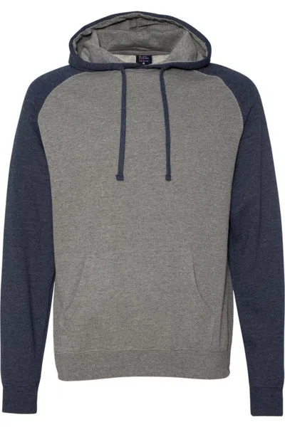 Independent Trading Co. Raglan Hooded Sweatshirt In Grey