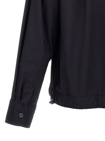 Givenchy Camp Collar Wool Blend Shirt In Blue