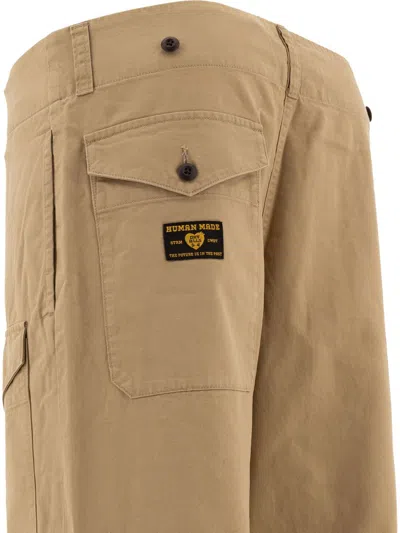 Human Made Straight-leg Cargo Trousers In Beige