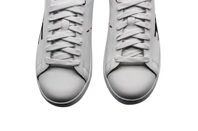 Kiton Leather Sneaker With Embroidered Logo In White