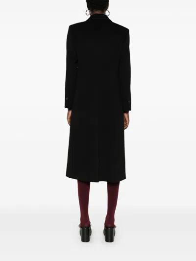 Alberto Biani Single-breasted Wool Coat In Black