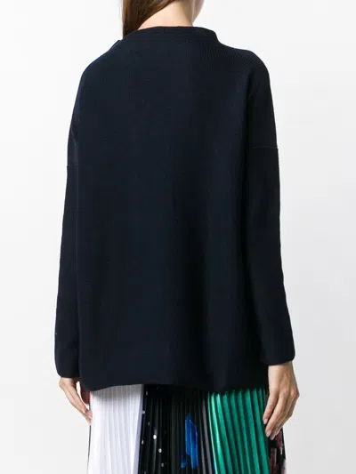 Daniela Gregis Highneck Wool Sweater In Blue