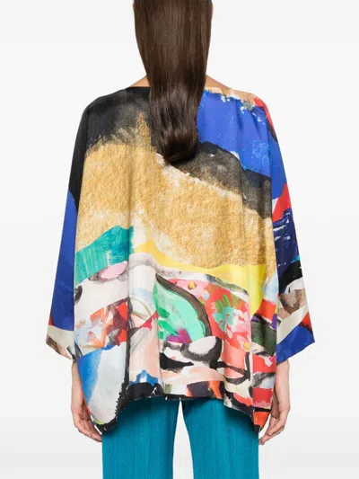 Daniela Gregis Abstract-print Blouse In Pink