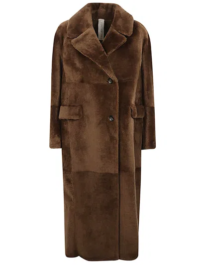 Furling By Giani Long Coat In Brown