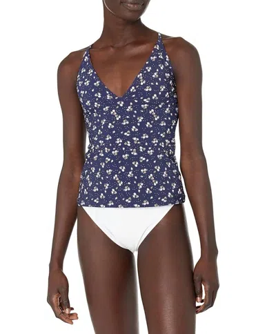 Seafolly Remix V Neck Tankini In Indigo In Blue