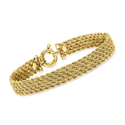 Ross-simons Italian 14kt Yellow Gold Multi-row Rope-chain Bracelet In Multi