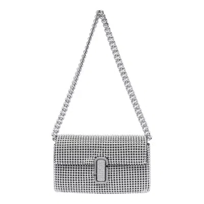 Marc Jacobs Silver Fixed Curb Chain Shoulder Strap Bag In Silver