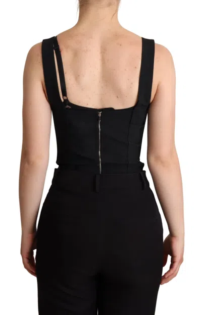 Dolce & Gabbana Black Floral Lace Bodysuit Hot Pants Dress In Black