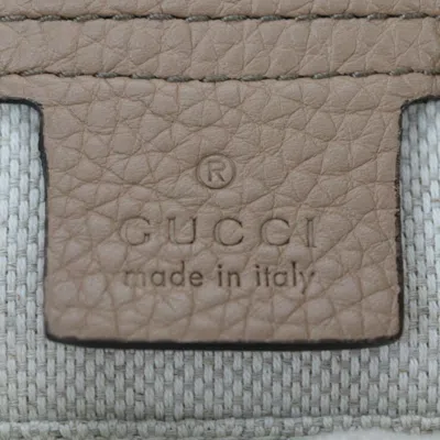 Pre-owned Gucci Soho Mauve Leather Tote Bag () In Beige