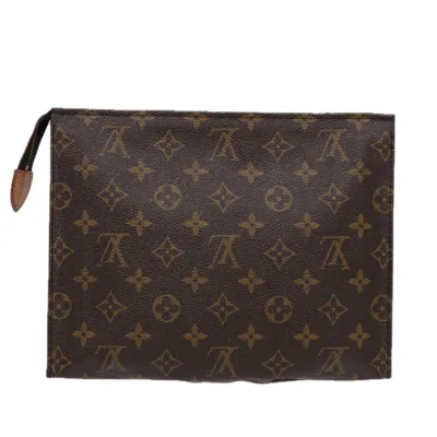 Pre-owned Louis Vuitton Poche Toilette Brown Canvas Clutch Bag ()