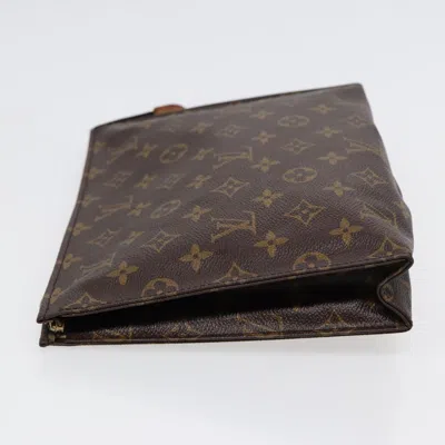 Pre-owned Louis Vuitton Poche Toilette Brown Canvas Clutch Bag ()