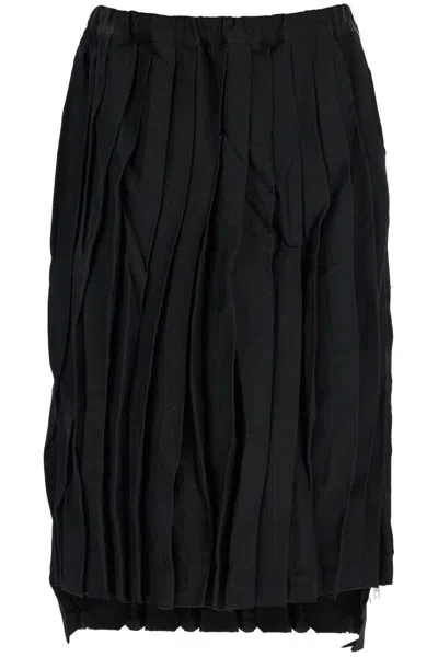 COMME DES GARCONS BLACK PLEATED SKIRT WITH SIDE Z 