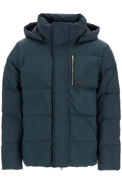 Shop Paul Smith Removable Hooded Down Jacket In Green