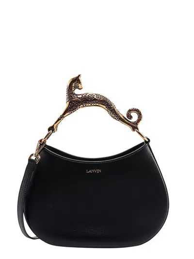 Shop Lanvin Black Leather Hobo Cat Bag