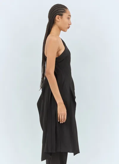 Bottega Veneta Womens Black One-shoulder Asymmetrical Ruched Stretch-woven Top In Black