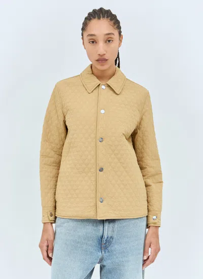 Burberry Reversible Quilted Short Jacket In Cream