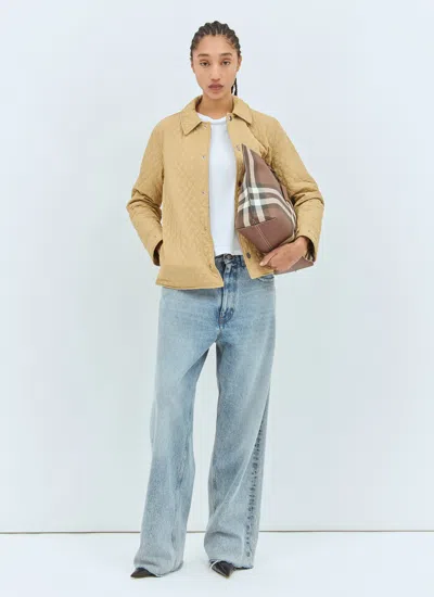 Burberry Reversible Quilted Short Jacket In Cream