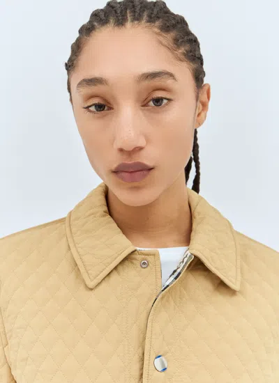 Burberry Reversible Quilted Short Jacket In Cream