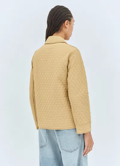 Burberry Reversible Quilted Short Jacket In Cream