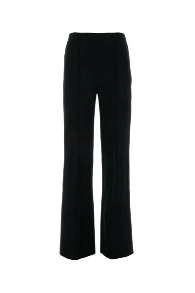 Chloé Black Pants With High Waist And Wide Leg In Viscose Blend Stretch Woman In Black