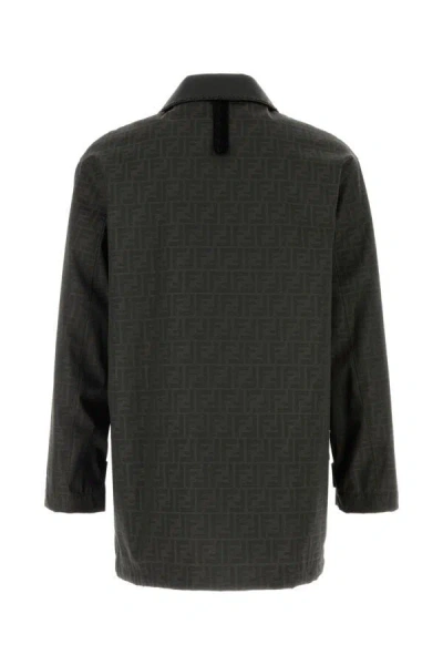 Fendi Man Brown Jackets In Multicolor