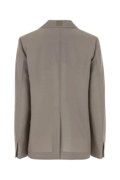 Fendi Giacca In Misto Mohair Tortora Donna In Gray