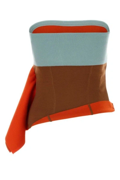 Fendi Draped Asymmetric Mini Skirt In Multicolor