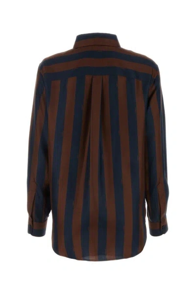 Fendi Striped Silk Shirt In Multicolor
