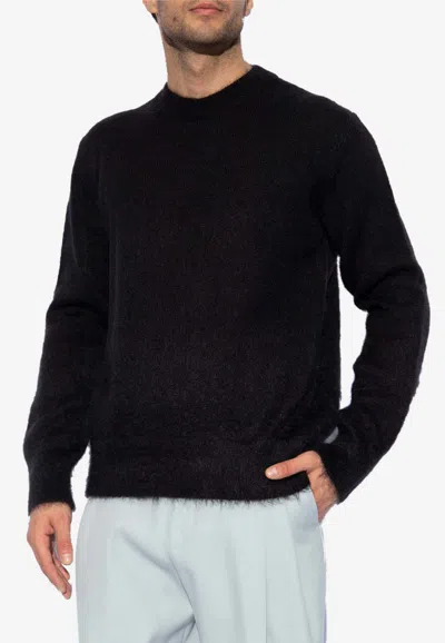 Shop Off-white Arrows-inlay Mohair-blend Sweater In Black