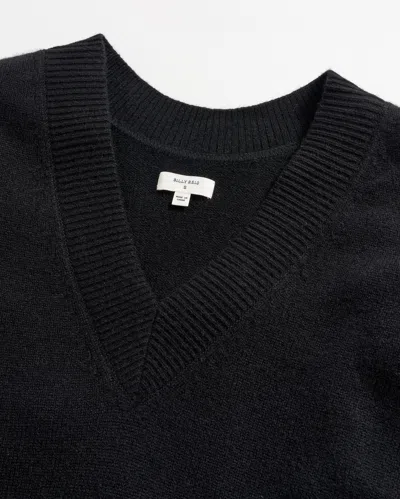 Billy Reid Cashmere Reversible V-neck Sweater In Black
