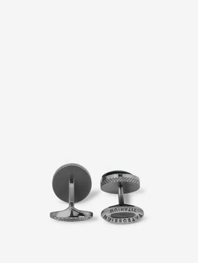 Tateossian Classic Cufflinks In Blue Lace Agate Detail