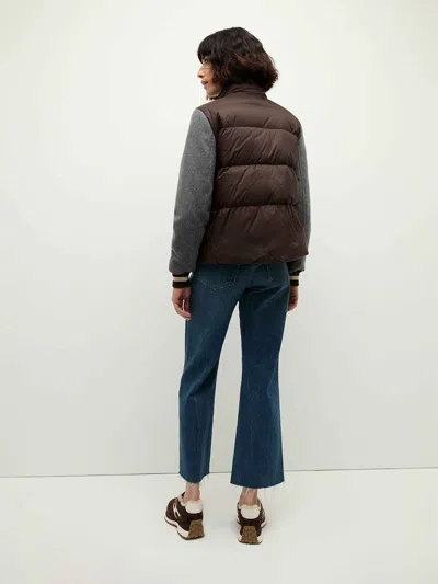 Shop Veronica Beard Wool Puffer Jacket In Melton Wool Sleeves