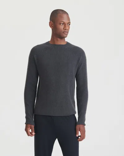 Naadam Cashmere Waffle Crewneck Sweater In Charcoal