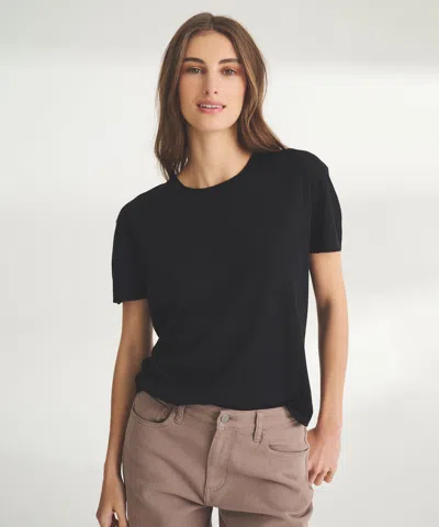 Naadam Fancy Cashmere T-shirt In Navy