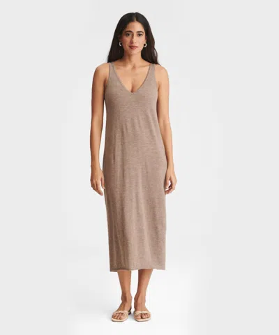 Naadam Fancy Cashmere Tank Dress In Timber