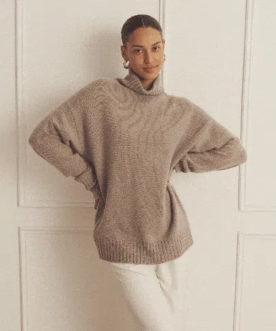 Naadam Luxe Cashmere Turtleneck Tunic In Timber