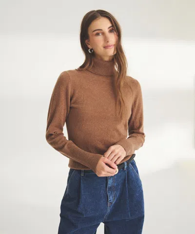 Naadam Signature Cashmere Classic Turtleneck In Dark Camel