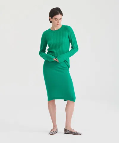 Naadam Signature Cashmere Pencil Skirt In Kelly Green