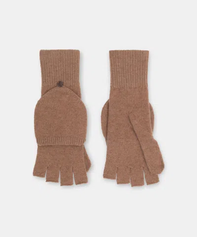 Naadam Signature Cashmere Pop Top Gloves In Dark Camel