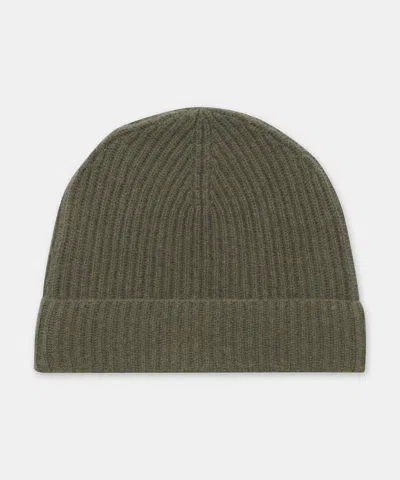 Naadam Signature Cashmere Ribbed Beanie In Moss Green