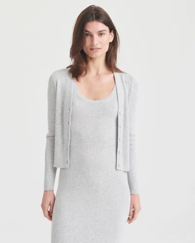 Naadam Silk Cashmere Cropped Cardigan In Cement