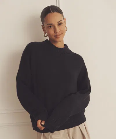 Naadam Super Luxe Cashmere Mockneck Sweater In Navy