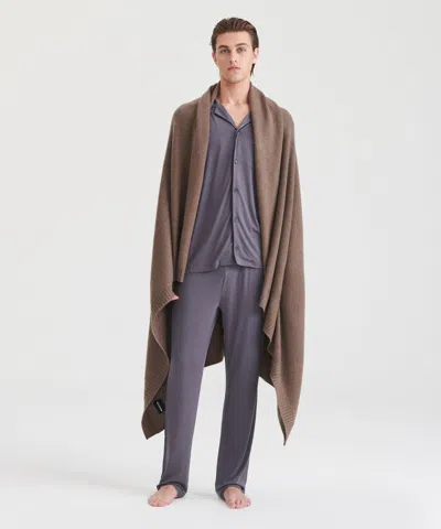 Naadam Super Luxe Kilo Cashmere Blanket In Heathered Brown