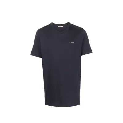 Marni Man T-shirt Midnight Blue Size 36 Cotton In Black